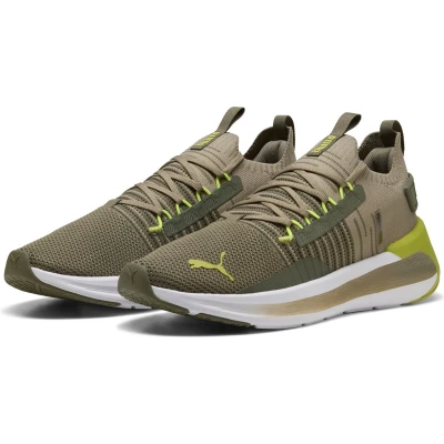 Afbeelding van PUMA Unisex SOFTRIDE Symmetry FUZION Road Running Schoen, Loden Groen Geel Alert Wit, 8.5 UK, 42.5 EU