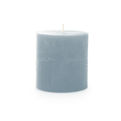 Afbeelding van Spaas Rustieke Pillarkaars 70/70 mm 25u lichtblauw