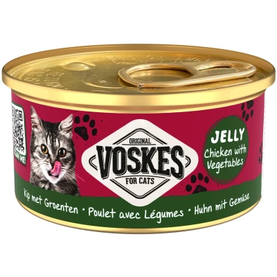 Afbeelding van Voskes Kattenvoer Gelei Kip&amp;Groenten 85 gr
