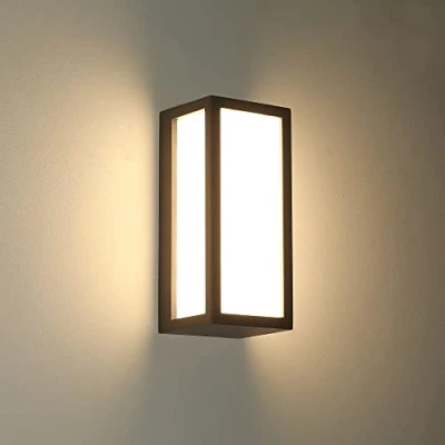 Afbeelding van HLFVLITE LED buitenwandlamp, aluminium buitenwandlamp IP54 waterdicht, 870LM 3000K warm wit, antraciet grijs