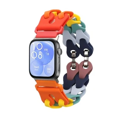 Afbeelding van kwmobile horlogebandje geschikt voor Huawei Watch Fit 3 armband Siliconen horloge of activity tracker bandje Smartwatch polsband In meerkleurig
