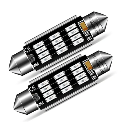 Afbeelding van Ruiandsion 41mm 42mm LED Dome gloeilampen 10 30V extreem helder 212 2 211 578 569 Festoen Canbus foutloze vervanging voor auto&#039;s vrachtwagens interieur kaart koepel lichten, rood (Pack van 2)