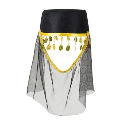 Afbeelding van Boland 04236 hoed Fatima met sluier, accessoires, hoofdbedekking, accessoire, carnaval, themafeest, Oosterse kostuum