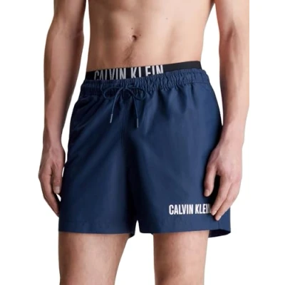 Afbeelding van Calvin Klein Swimwear Medium Double Zwemshorts, Heren, Maat: XXL, Signature navy