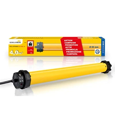 Afbeelding van Schellenberg 20223 Rolluikmotor Action voor 60 mm stalen buisassen, mechanische eindpositie instelling, maximaal 4 m² oppervlak, SW 60, rolluikaandrijving