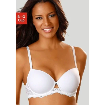 Afbeelding van Lascana Bh met steuncups naadloze cups en leuke kanten achterkant, dessous