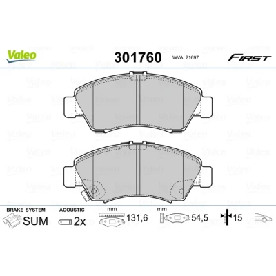 Afbeelding van Valeo Remblokset 301760