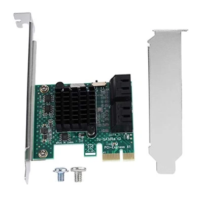 Afbeelding van PCIE naar SATA adapter, 3.0 uitbreidingskaart, 4 poorts uitbreidingscontrollerkaartadapter 6G, controller uitbreidingskaart met SATA3.0 interface
