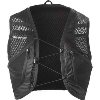 Afbeelding van Salomon Active Skin 12 Compatibel met kolven Unisex Running Hydratatie Vest Wandelpad, 12L, Gemakkelijke Hydratatie, Precisie Fit en Geoptimaliseerde Opslag, Zwart, L