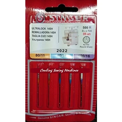 Afbeelding van Singer N2022B05AS500R Overlocknaalden 2022 5 gemengde naalden, Zilver, Metaal, 0,1 x 4 cm