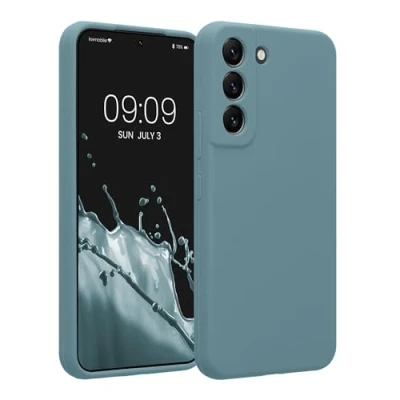 Afbeelding van kwmobile telefoonhoesje compatibel met Samsung Galaxy S22 hoesje Back cover siliconen coating Smartphone case in Arctische nacht