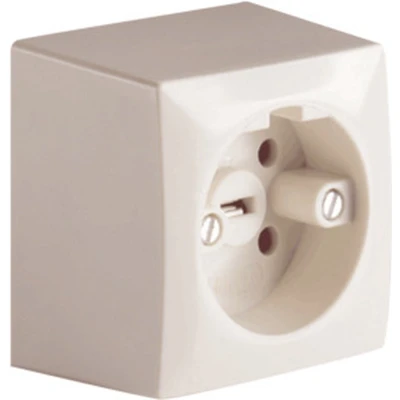 Afbeelding van Perilex wandcontactdoos 16A opbouw cremewit