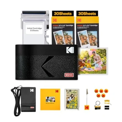 Afbeelding van KODAK Mini 2 ERA 4PASS mobiele fotoprinter (5,3 x 8,6 cm) cadeaupakket + 8 vellen inbegrepen 60 cartridge, zwart