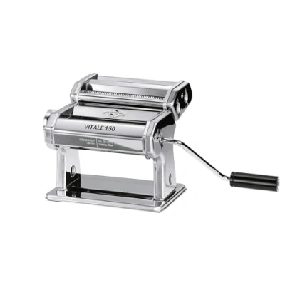 Afbeelding van Küchenprofi Handmatige pastamachine, voor 7 deegdiktes, van roestvrij staal, lasagneplaten, tagliatelle en meer, inclusief pastasnijder, 3 opzetstukken, motor apart verkrijgbaar