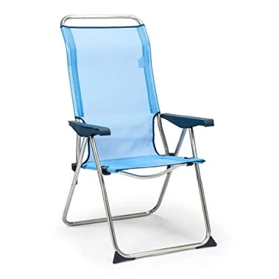Afbeelding van Solenny 5 Positie Opklapbare Fauteuil 114x67x63cm Blauw