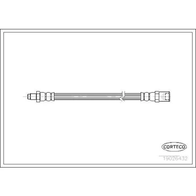 Afbeelding van CORTECO 19026432 Remslang Vooras 350mm IVECO: Daily III Flatbed Vrachtwagen/Chassis 2.8 50 C 11, 13, 15 1999 2006