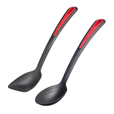 Afbeelding van Westmark Keukenhulpset, 2 delig, 1x braad en groentelepel panlepel, interne schaalverdeling: 15, 30 40 ml, kunststof, gallant, zwart/rood, 296122E6