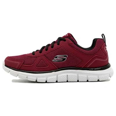 Afbeelding van Skechers Track Scloric lage sneakers voor heren, Rood Zwart, 42.5 EU