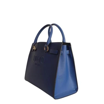 Afbeelding van Liu Jo Handtas Halona L met reliëf logo AA5149 E0087 dust blue, Blauw