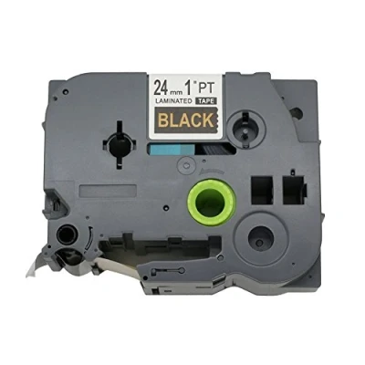 Afbeelding van BROVACS 1 Pack Goud op Zwart Label Tape Compatibel voor Brother P Touch TZ 354 TZe 24mm inch OPA1135D