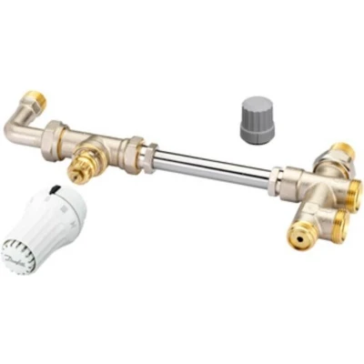 Afbeelding van Danfoss RA K set met afsluiter,regelelement en 2 p. onderblok 3/4&quot;EC