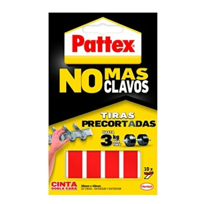 Afbeelding van Pattex 1403702 Zelfklevende pads montage kleefstrips, aan beide zijden klevend, 10 stuks
