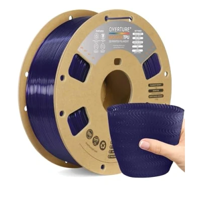 Afbeelding van OVERTURE TPU filament 1,75 mm voor 3D printers met hoge snelheid flexibel, High Speed 1 kg, maatnauwkeurigheid +/ 0,02 (doorschijnend paars)