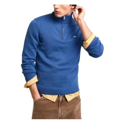 Afbeelding van GANT Casual katoenen halve rits, blauw (vintage blauw), XXL