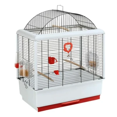 Afbeelding van Ferplast kooi voor kanaries en andere kleine exotische vogels, PALLADIO 3, panoramisch dak, compleet met accessoires, 50 x 30 xh 64 cm.