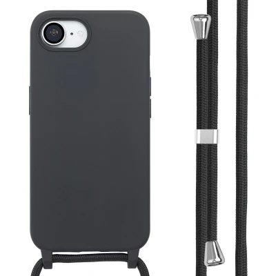 Afbeelding van iPhone SE 4 Hoesje Siliconen en TPU (zacht) imoshion Softcase/Koordhoesje/Backcover Zwart Telefoonhoesje