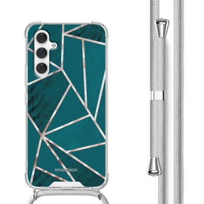 Afbeelding van Samsung Galaxy A54 (5G) Hoesje Kunststof iMoshion Softcase/Koordhoesje/Backcover Petrol Green Graphic Telefoonhoesje