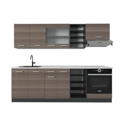 Afbeelding van Vicco R Line Complete keukeneenheid 240 cm , WB Marmer Edel grijs/antraciet