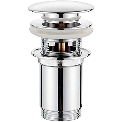 Afbeelding van GRIFEMA G104 Pop up Gootsteen Plug, Click Clack Afvoer Universele Wastafel met Overloop, Ventielplug voor Bidet, Chroom, Zilver [Exclusief in Amazon]