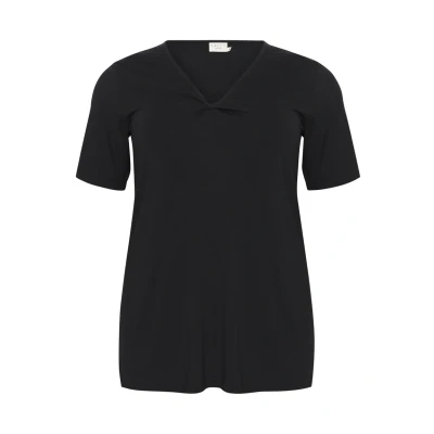 Afbeelding van Kaffe Curve Winni Tshirt basic, Dames, Maat: 50/52, Black deep