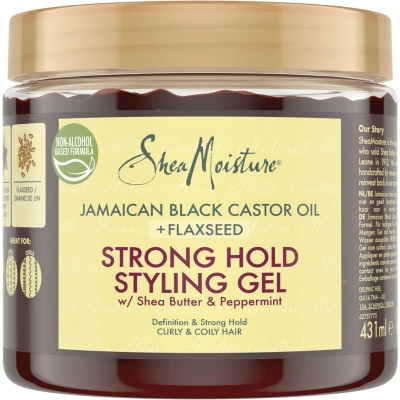 Afbeelding van Shea Moisture Strong Hold Styling Gel Jamaican Black Castor Oil + Flaxseed 431 ml