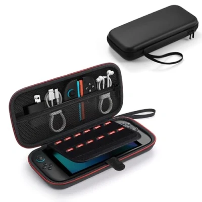 Afbeelding van ByDiffer Dragen Case voor Nintendo Switch 2, Draagbare Reistas Harde Schaal 2 Console en Accessoires met 12 Gamekaartsleuven, Zwart