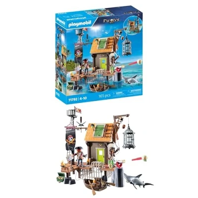Afbeelding van PLAYMOBIL Playm. Piratenhafen mit Seeräuber Gefäng constructiespeelgoed