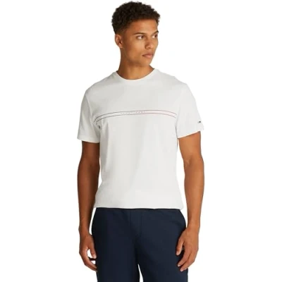 Afbeelding van Tommy Jeans Entry Graphic TEE Tshirt print, Heren, Maat: 44, Ecru