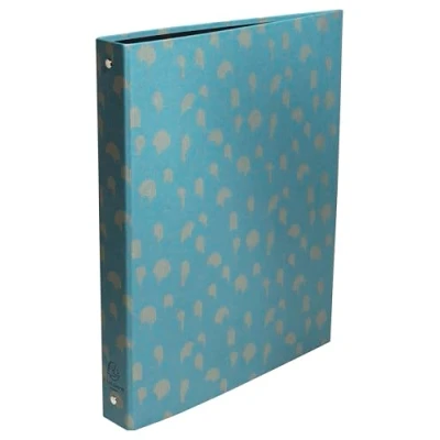 Afbeelding van Exacompta Art. 51450E karton met 10 stevige mappen omzoomd NeoDeco goud bedrukt papier 4 ronde ringen rug 40 mm buitenformaat : 32x26 cm DIN A4 3 verschillende kleuren