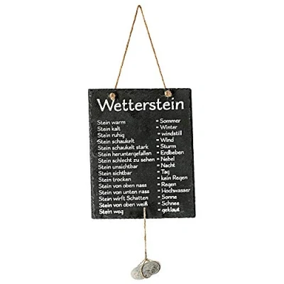 Afbeelding van Cepewa Weerstation &quot;Stein&quot; op leisteen bord weerbord met opschrift 20 x 25 cm
