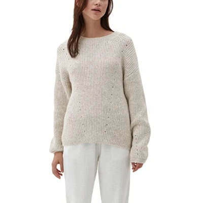 Afbeelding van QS MIT Ajourmuster Trui, Dames, Maat: Medium, Ecru