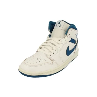 Afbeelding van Jordan AIR 1 MID SE Sneakers hoog, Heren, Maat: 45.5, White/industrial blue/sail Leer