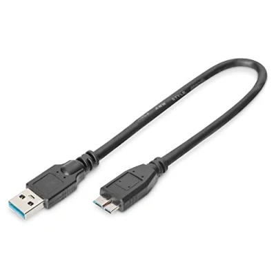 Afbeelding van DIGITUS USB 3.0 aansluitkabel 0.25m van type A naar micro B supersnelheid 5 GBit/s zwart