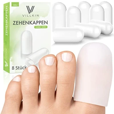Afbeelding van 8 x Villkin teenkappen set incl. e book voor de grote teen tegen blaren en eelt premium teenkussens