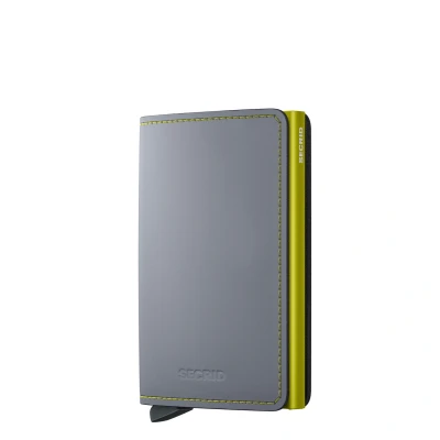 Afbeelding van Secrid heren portemonnee Miniwallet Matte grey &amp; lime