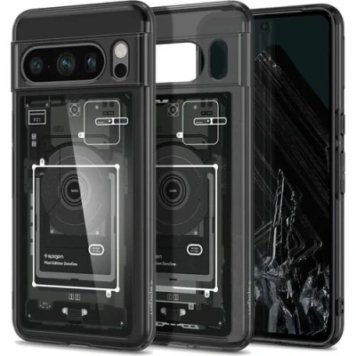 Afbeelding van Google Pixel 8 Pro Hoesje Kunststof Spigen Backcover/Hardcase Transparant Telefoonhoesje Shockproof/Valbescherming