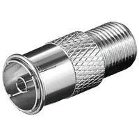 Afbeelding van Goobay F Adapter: bus &gt; coaxiale adapterstekker gemaakt van een koper zink mengsel