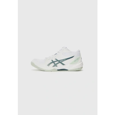 Afbeelding van Asics Geltask 4 MT Handbalschoenen, Heren, Maat: 46.5, White/tranquil teal Schoenen