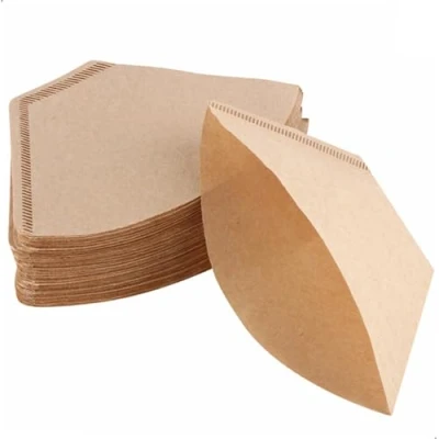 Afbeelding van Cone Coffee Paper Gebruikt in filterbeker 102, koffiefilter voor 1 4 kopjes, filterzakken koffiezetapparaat en handfilter, 100 vellen wegwerpkoffiefilters, natuurbruin, ongebleekt
