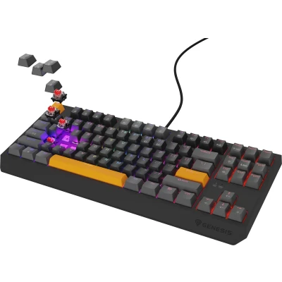 Afbeelding van GENESIS Thor 230 TKL toetsenbord Gamen USB QWERTY Amerikaans Engels Grijs